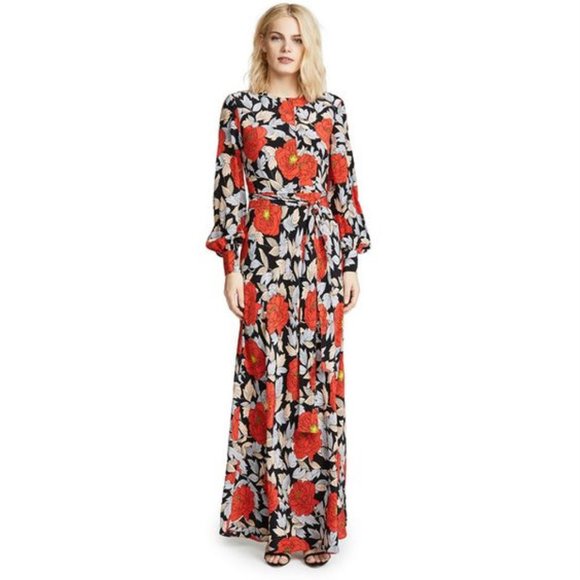 Diane von Furstenberg Waist Tie Maxi Dress - Picture 2 of 8